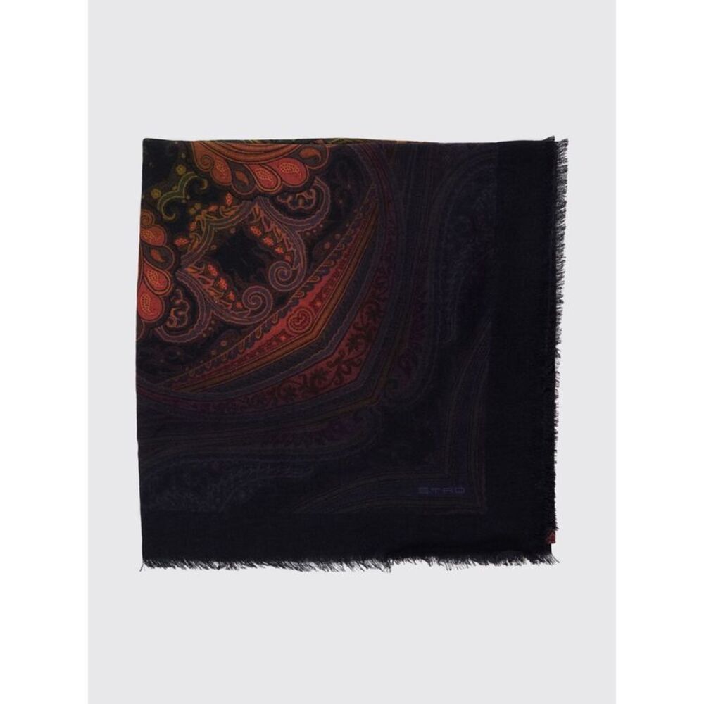 Etro Women Etro Wool And Silk Blend Scarf With Paisley Motif And Fringed Hem